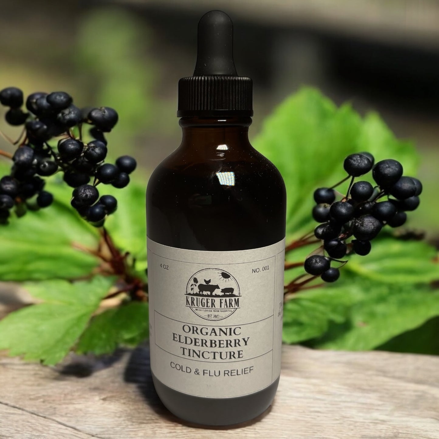 Cold & Flu Relief | Organic Elderberry Tincture (4 oz)