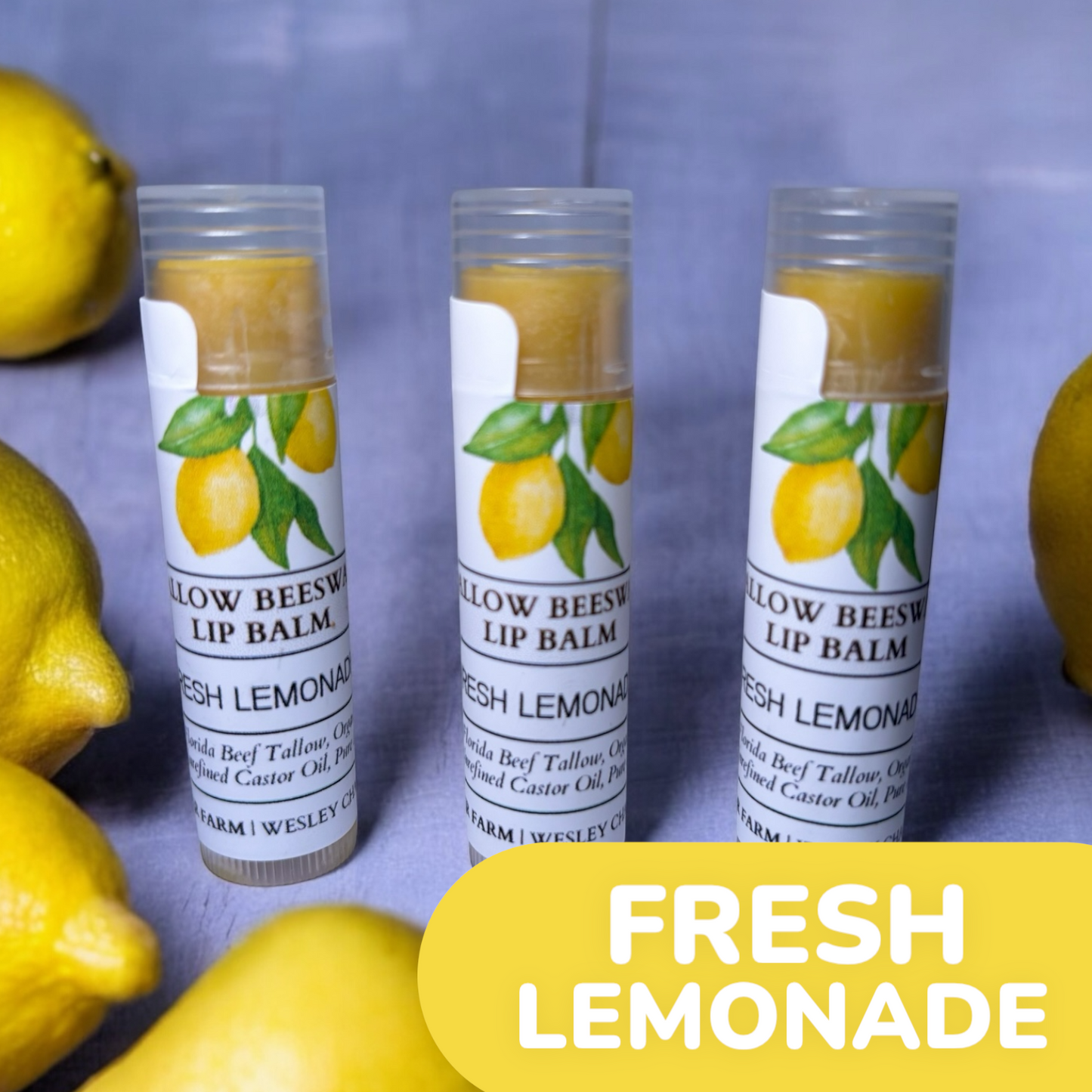 Tallow Beeswax Lip Balms (3 PACK)